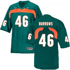 Men Suleman Burrows Green Miami Hurricanes #46 High School Jerseys