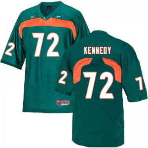 Mens Tommy Kennedy Green Miami #72 NCAA Jersey