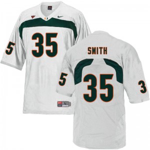 Men Zac Smith White Hurricanes #35 Stitch Jersey