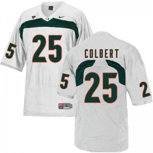 Mens Adrian Colbert White Miami #25 Stitched Jersey