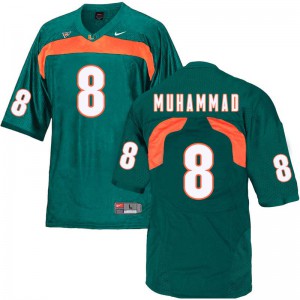 Men's Al-Quadin Muhammad Green Miami Hurricanes #8 College Jerseys