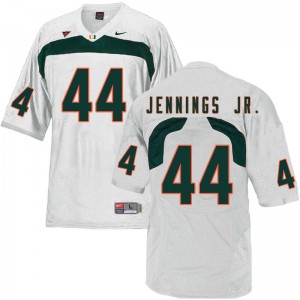 Mens Bradley Jennings Jr. White Miami Hurricanes #44 High School Jersey
