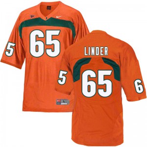 Men Brandon Linder Orange Miami #65 University Jersey