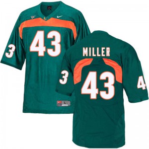 Men Brian Miller Green Miami #43 University Jerseys