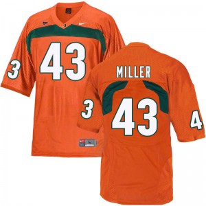 Men's Brian Miller Orange Miami #43 Official Jerseys