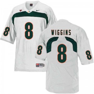 Mens Daquris Wiggins White Miami #8 Stitch Jerseys