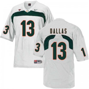 Men DeeJay Dallas White Miami #13 Stitch Jerseys