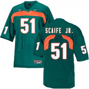 Men's Delone Scaife Jr. Green Hurricanes #51 Stitched Jersey