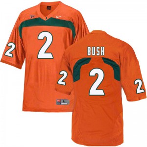 Men's Deon Bush Orange Miami #2 University Jerseys