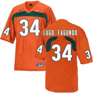 Men Elias Lugo-Fagundo Orange Hurricanes #34 Player Jerseys