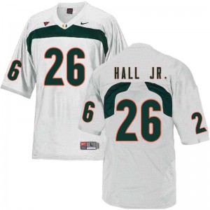 Men Gurvan Hall Jr. White Miami #26 College Jersey