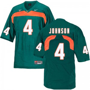 Men's Jaquan Johnson Green Hurricanes #4 Stitched Jersey