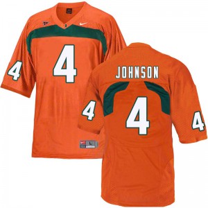 Men Jaquan Johnson Orange University of Miami #4 College Jersey