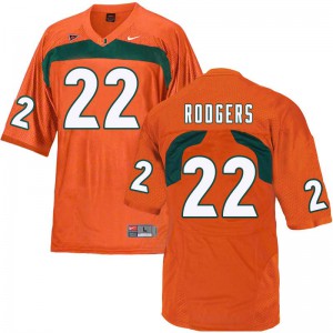 Men Kacy Rodgers Orange Hurricanes #22 Football Jerseys