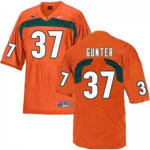 Men's LaDarius Gunter Orange Miami #37 Stitch Jerseys