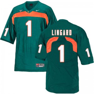 Mens Lorenzo Lingard Green Miami Hurricanes #1 Embroidery Jerseys