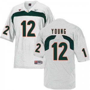 Mens Malek Young White Miami #12 Stitched Jersey
