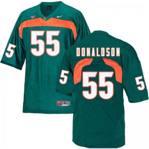 Men's Navaughn Donaldson Green Miami #55 College Jerseys