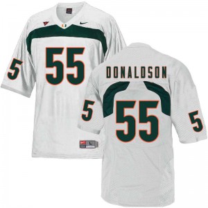 Men Navaughn Donaldson White Hurricanes #55 Football Jersey
