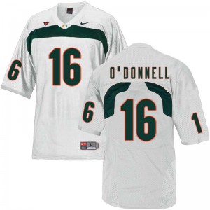 Men Pat O'Donnell White Miami #16 Embroidery Jerseys