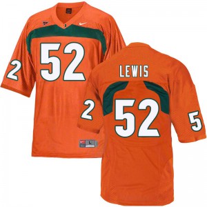 Men's Ray Lewis Orange Hurricanes #52 Official Jerseys