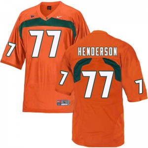 Men's Seantrel Henderson Orange Miami #77 Embroidery Jersey