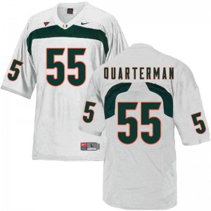 Men's Shaquille Quarterman White Miami Hurricanes #55 Football Jerseys