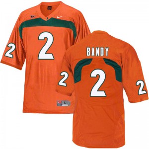 Men's Trajan Bandy Orange Miami Hurricanes #2 University Jersey