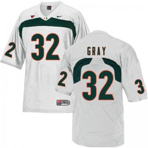Men Trayone Gray White Miami Hurricanes #32 College Jersey