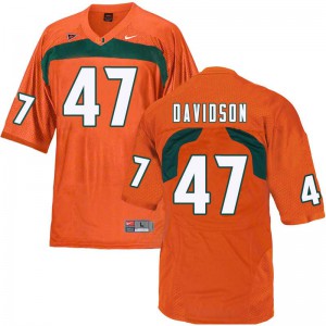 Men Turner Davidson Orange University of Miami #47 Stitched Jerseys