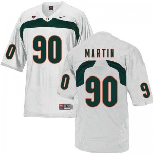 Men Tyreic Martin White Miami #90 Football Jersey