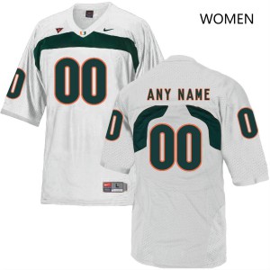 Womens Custom White Hurricanes #00 Retro Football Jerseys