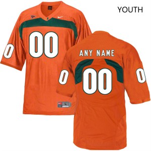 Youth Custom Orange Miami #00 Retro Football Jersey