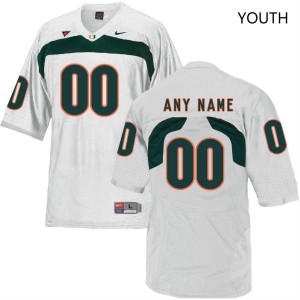 Youth Custom White Miami Hurricanes #00 Retro Alumni Jersey