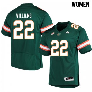 Womens Cameron Williams Green Miami #22 Player Jersey