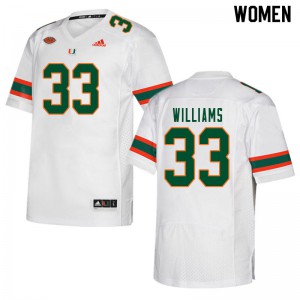 Women Chantz Williams White Hurricanes #33 Official Jerseys