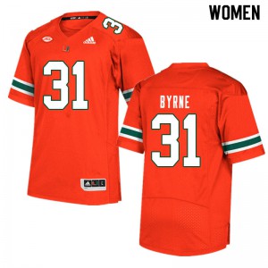 Women's Connor Byrne Orange University of Miami #31 Alumni Jerseys
