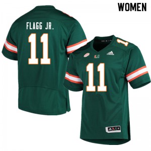 Womens Corey Flagg Jr. Green Miami #11 Stitched Jersey
