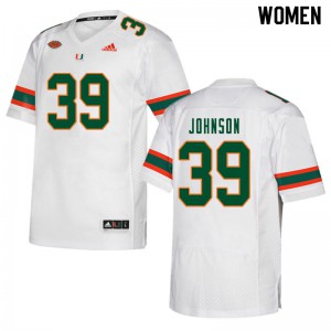 Women's Dante Johnson White Miami #39 Official Jerseys