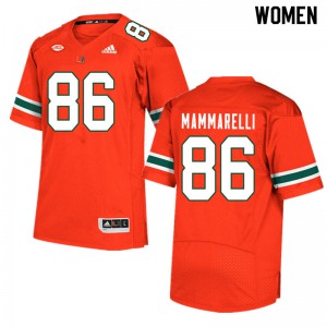 Women Dominic Mammarelli Orange Hurricanes #86 University Jersey