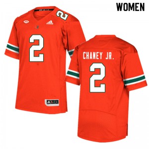 Women Donald Chaney Jr. Orange Miami #2 High School Jerseys