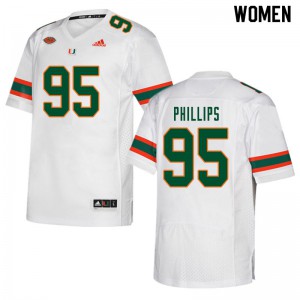 Womens Jaelan Phillips White Miami #95 Stitched Jersey