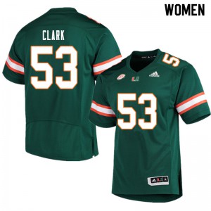 Women Jakai Clark Green Miami #53 Player Jersey
