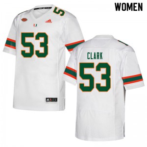 Women's Jakai Clark White Miami #53 Stitch Jersey