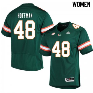 Womens Jake Hoffman Green Miami Hurricanes #48 Alumni Jerseys