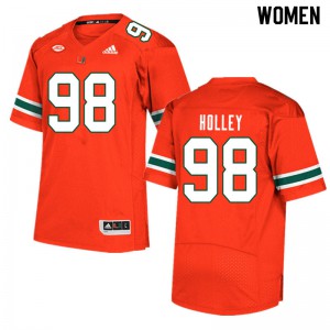 Womens Jalar Holley Orange Hurricanes #98 Player Jerseys