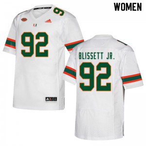 Women Jason Blissett Jr. White Miami #92 Official Jerseys
