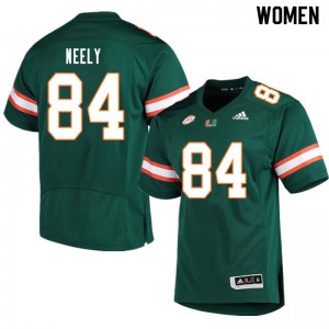 Womens Josh Neely Green Miami #84 University Jerseys