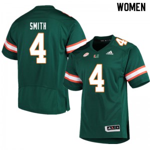 Women Keontra Smith Green University of Miami #4 Embroidery Jersey