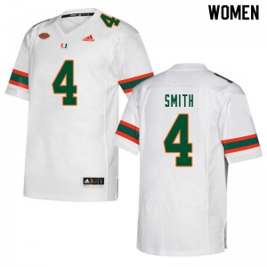 Womens Keontra Smith White Miami Hurricanes #4 Embroidery Jerseys